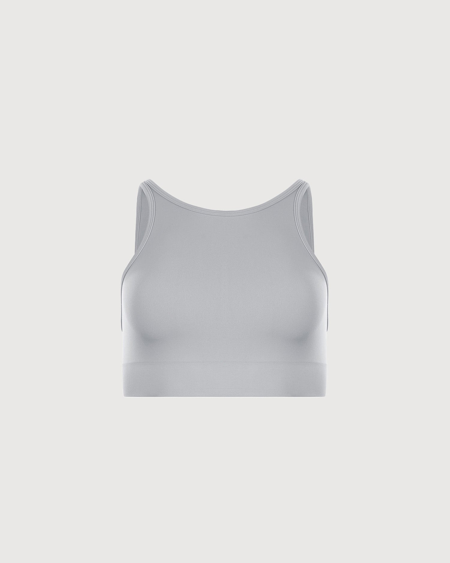 Performance High Neck Sports Bra - Pebble