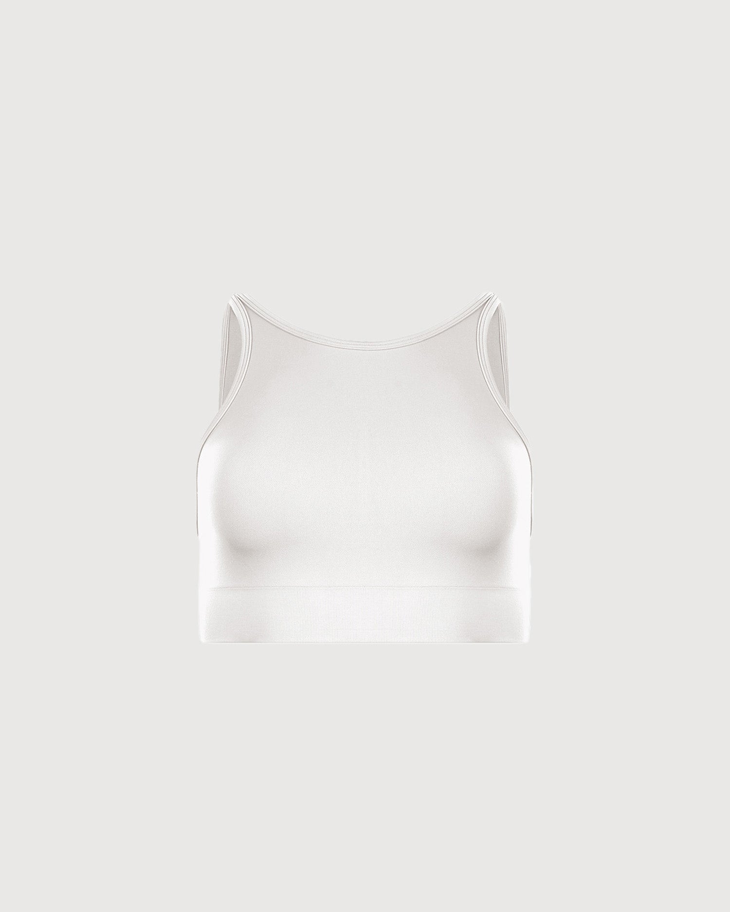 Performance High Neck Sports Bra - Pearl