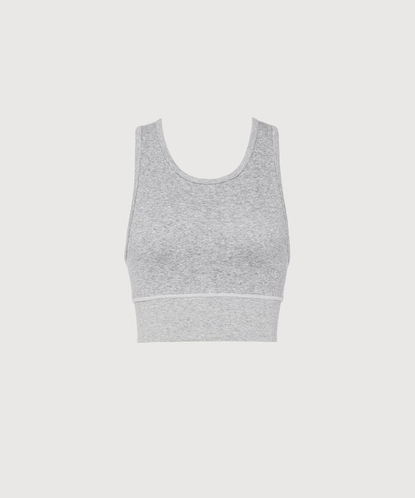Carrie Crop Top - Grey Melange