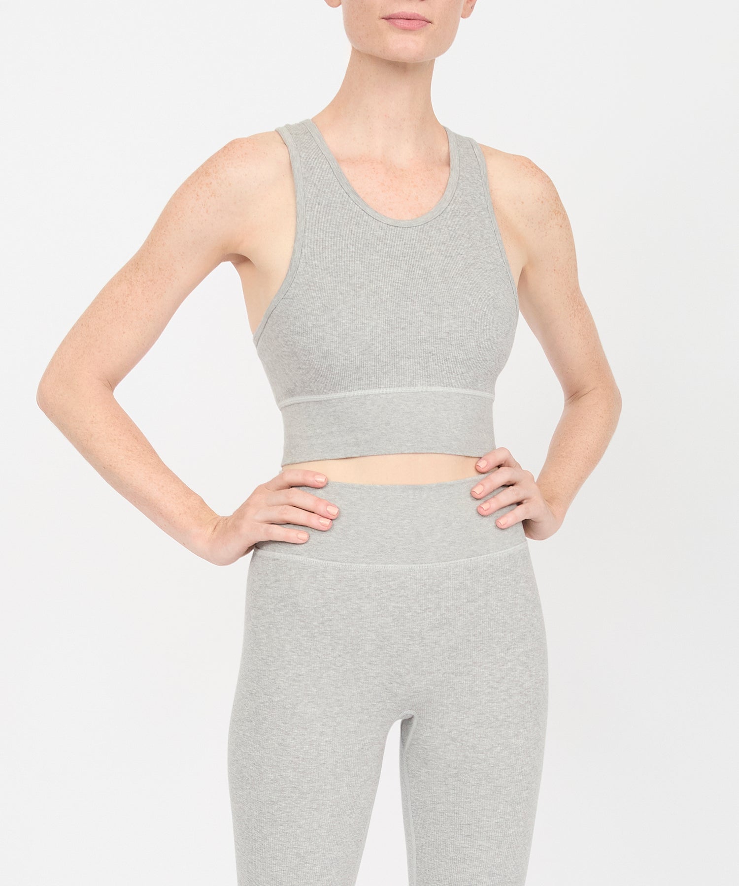 Carrie Crop Top - Grey Melange