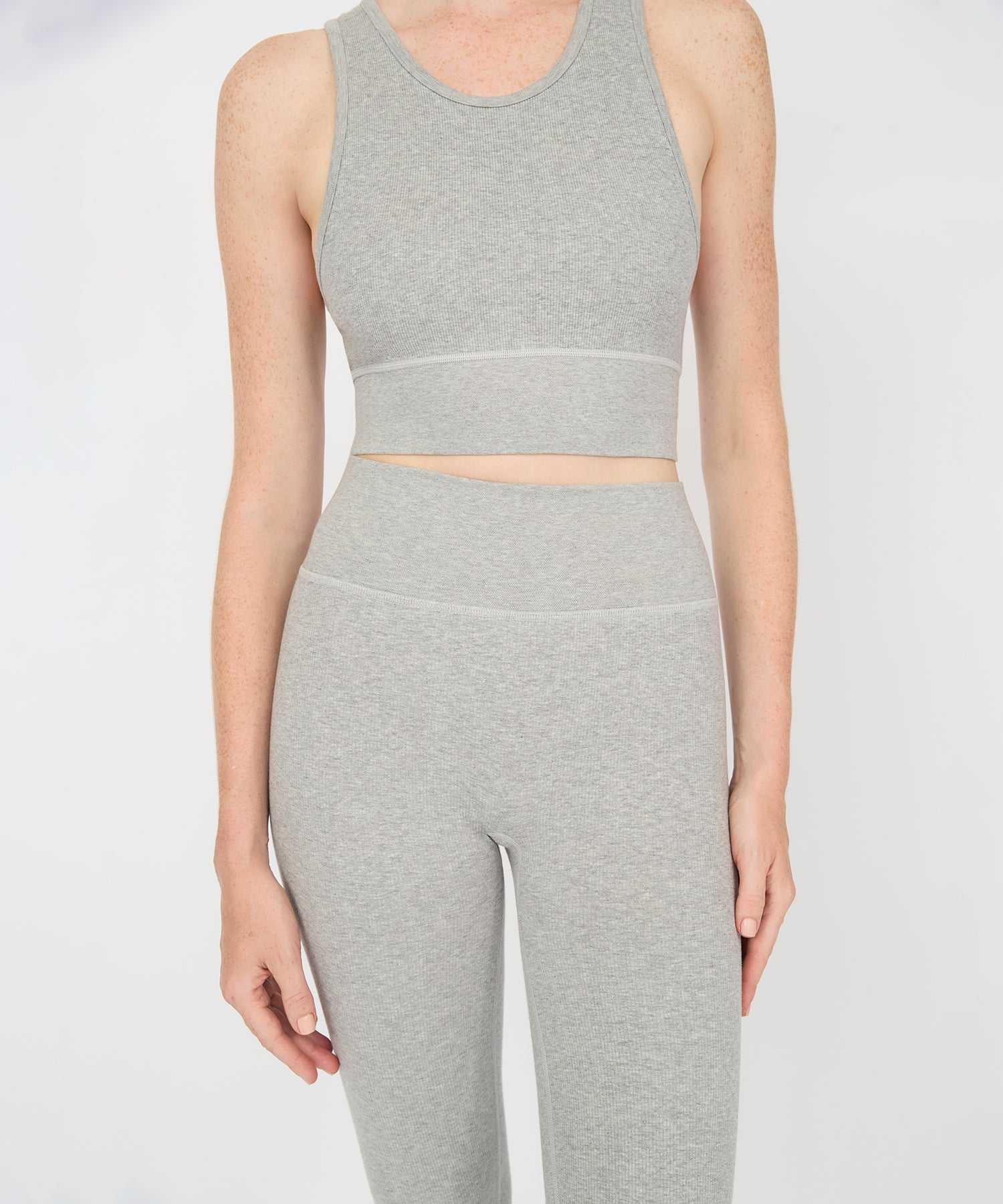 Carrie Crop Top - Grey Melange