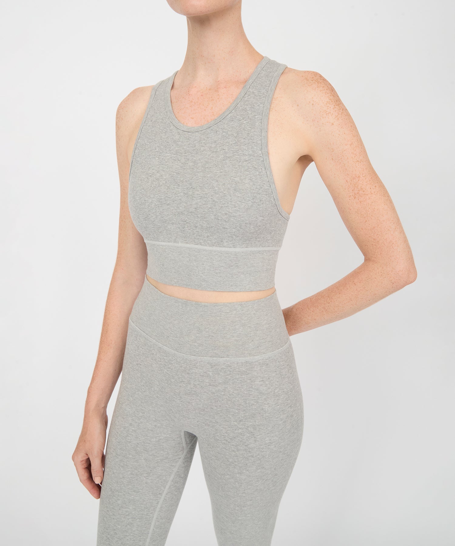 Carrie Crop Top - Grey Melange