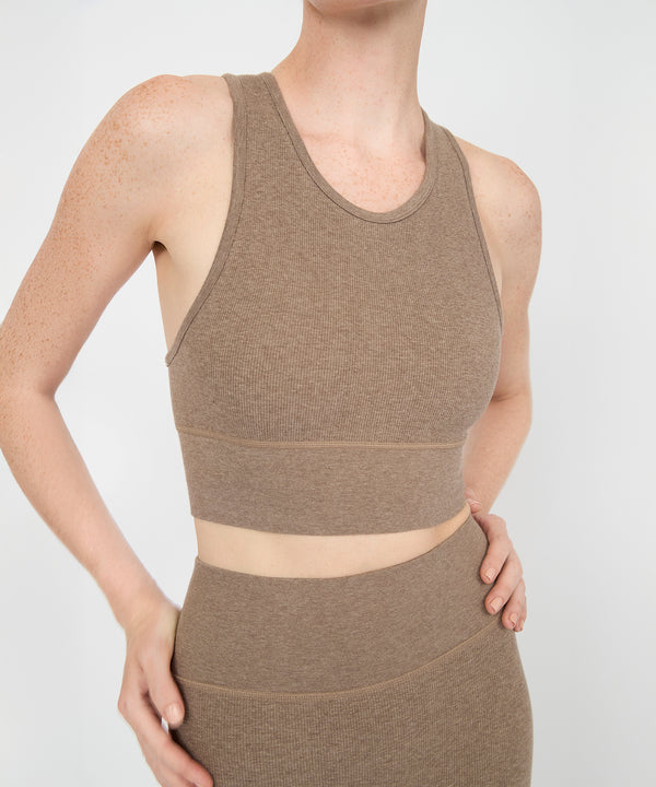 Carrie Crop Top - Hazelnut Melange