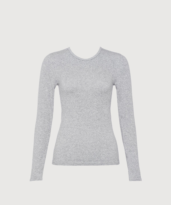 Anja Long Sleeve Top - Grey Melange