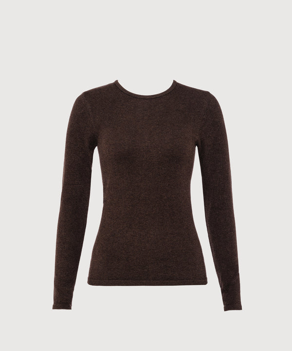 Anja Long Sleeve Top - Sepia Melange