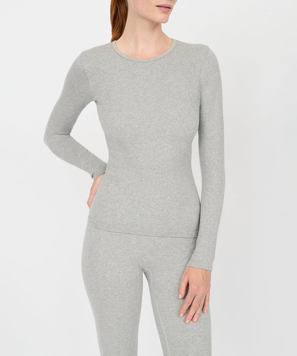 Anja Long Sleeve Top - Grey Melange