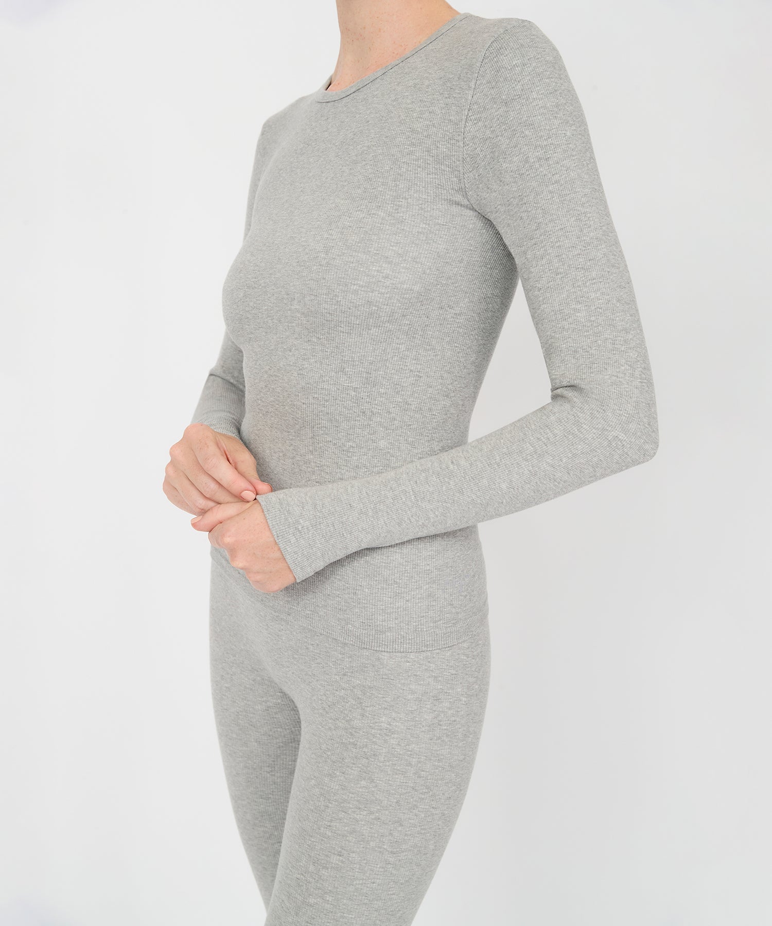 Anja Long Sleeve Top - Grey Melange