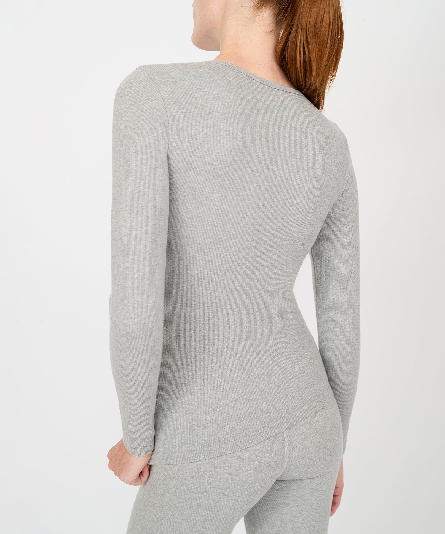 Anja Long Sleeve Top - Grey Melange