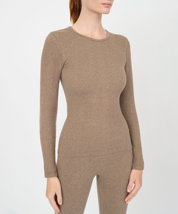 Anja Long Sleeve Top - Hazelnut Melange