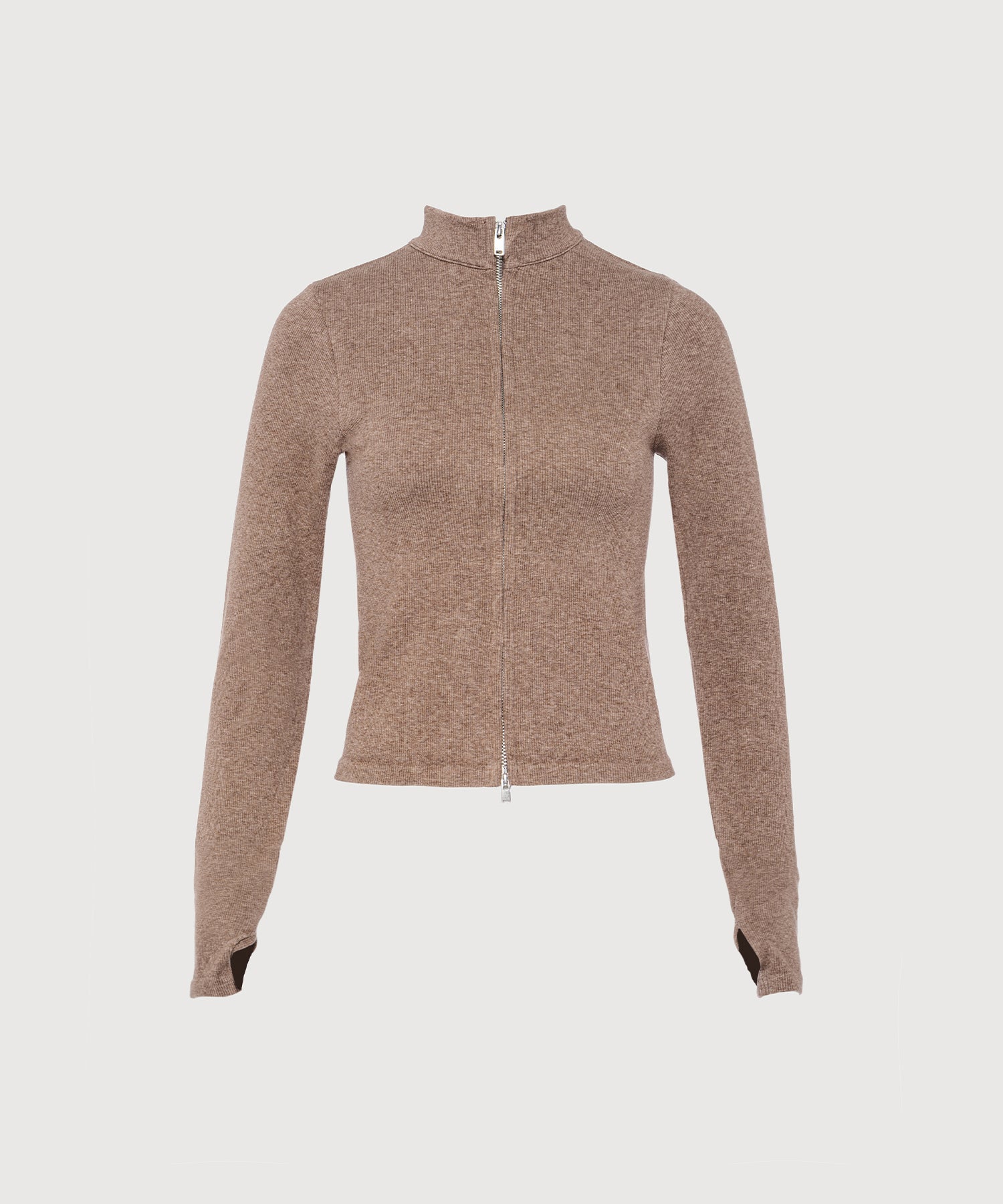Tilda Crop Full Zip Jacket - Hazelnut Melange