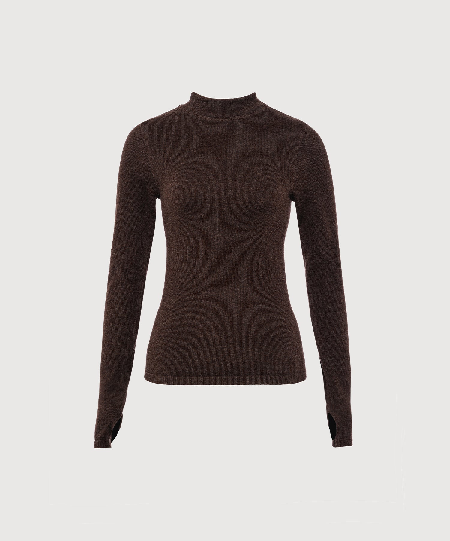 Eve Turtleneck Top - Sepia Melange