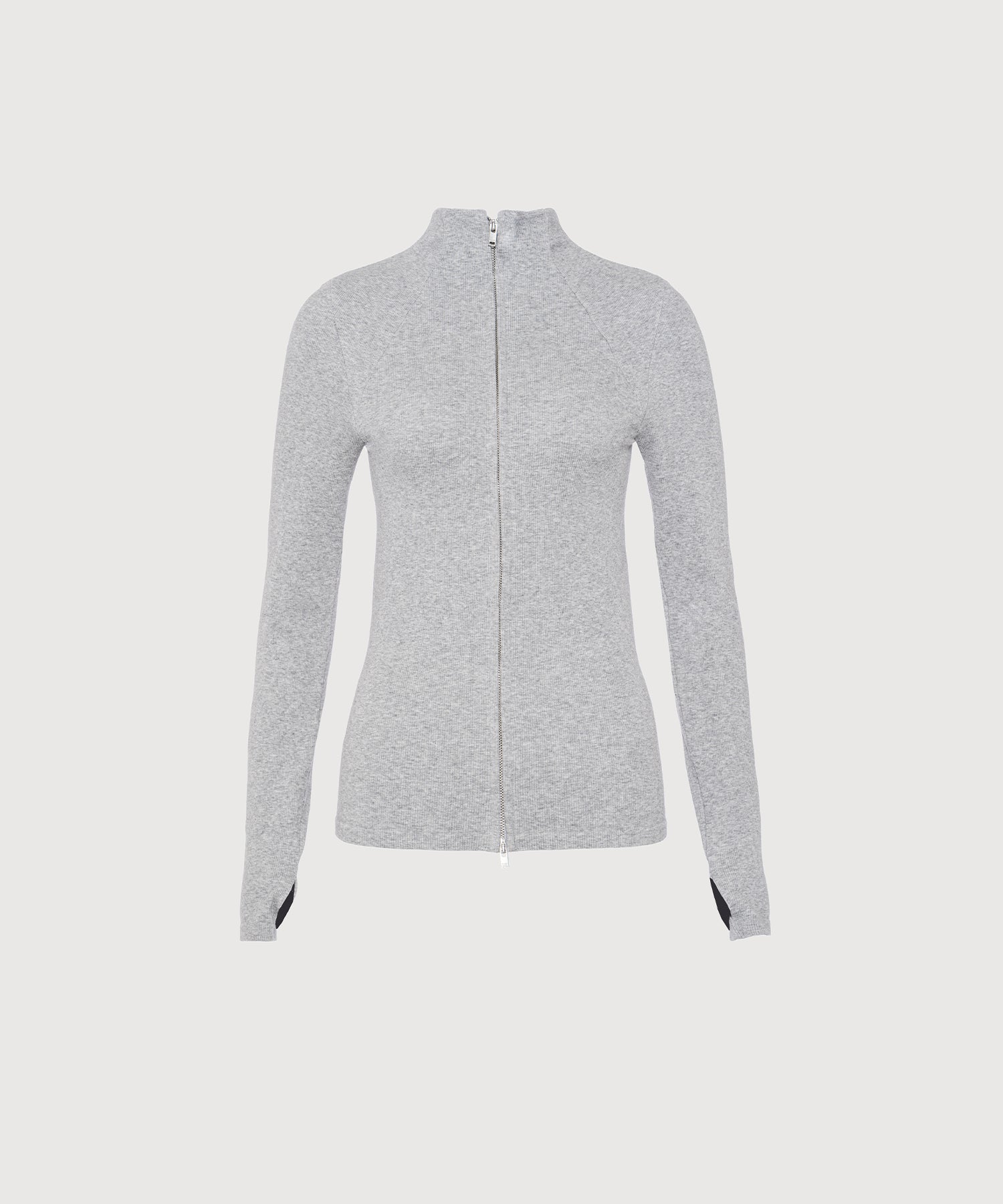 Juliette Seam Full Zip Jacket - Grey Melange
