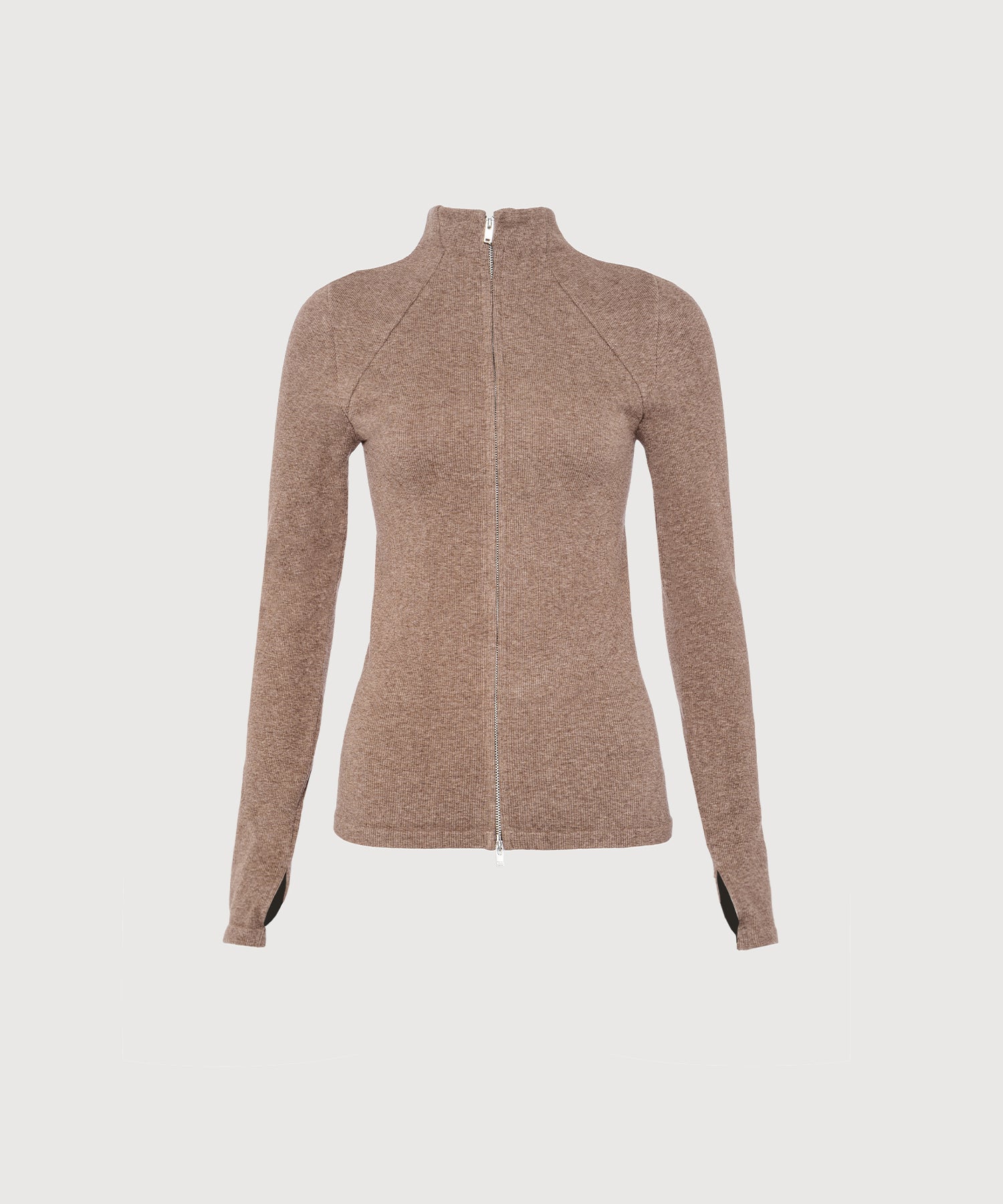 Juliette Seam Full Zip Jacket - Hazelnut Melange
