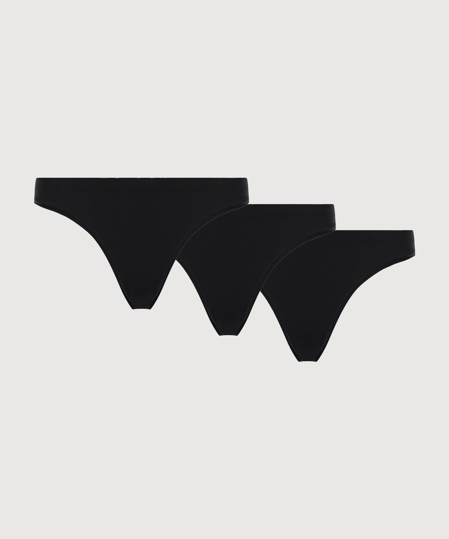 Mid Rise Thong 3 Pack - Black