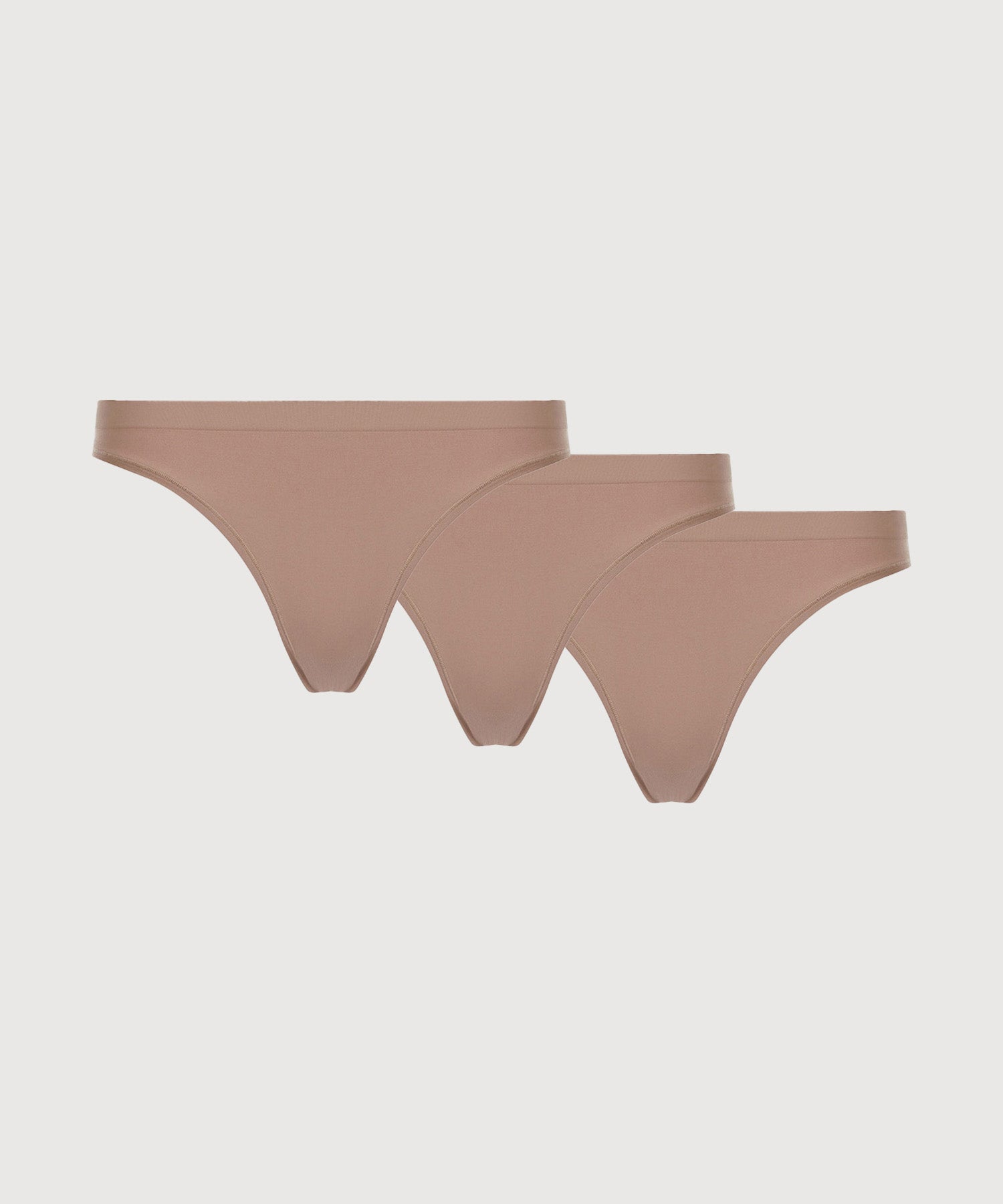 Mid Rise Thong 3 Pack - Taupe