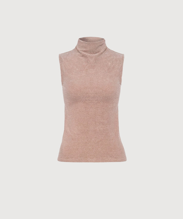 Gloria High Neck Tank - Latte