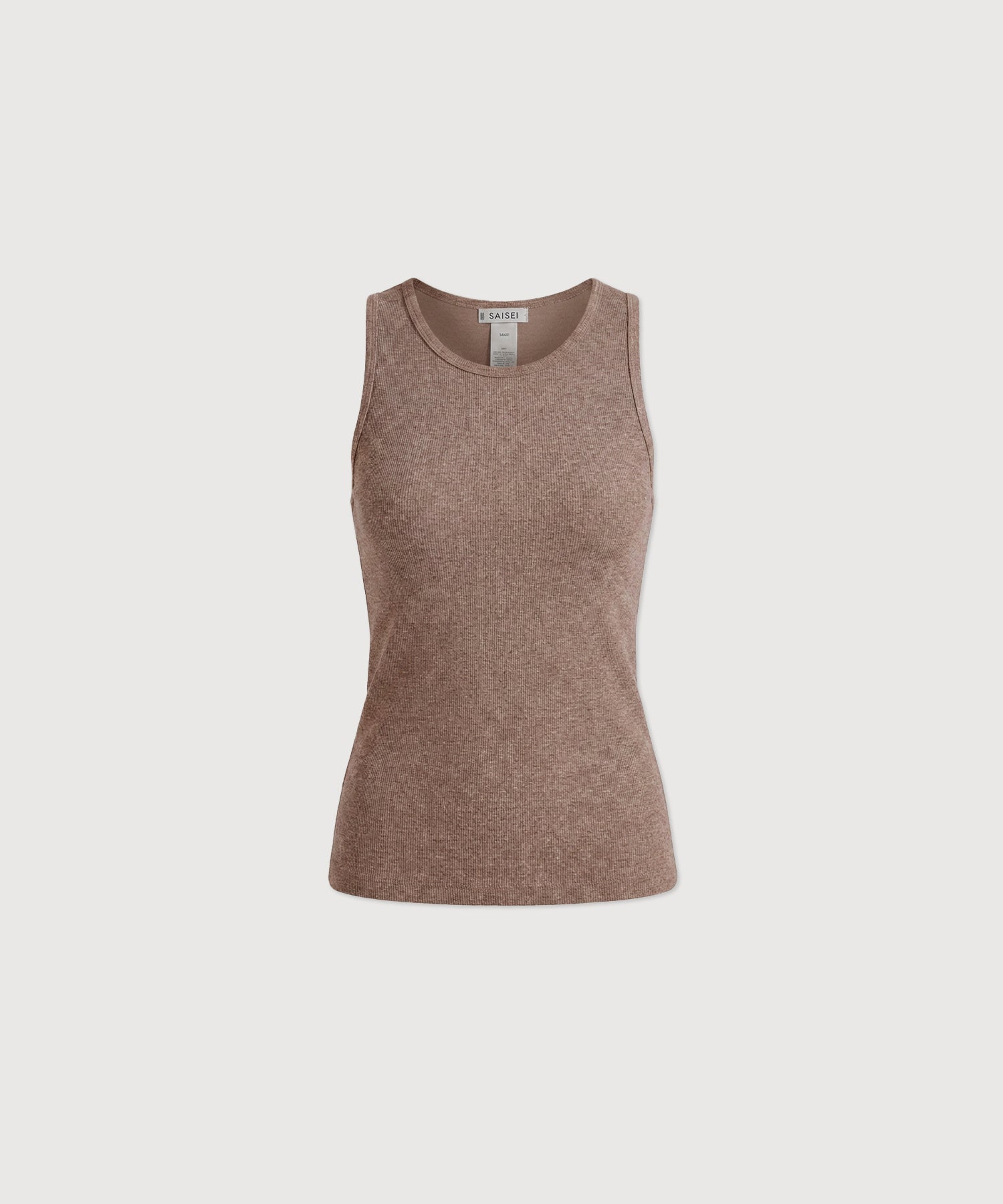 Carly High Neck Tank - Hazelnut Melange