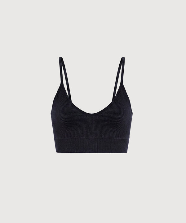 Bianca Rib Bralette - Black