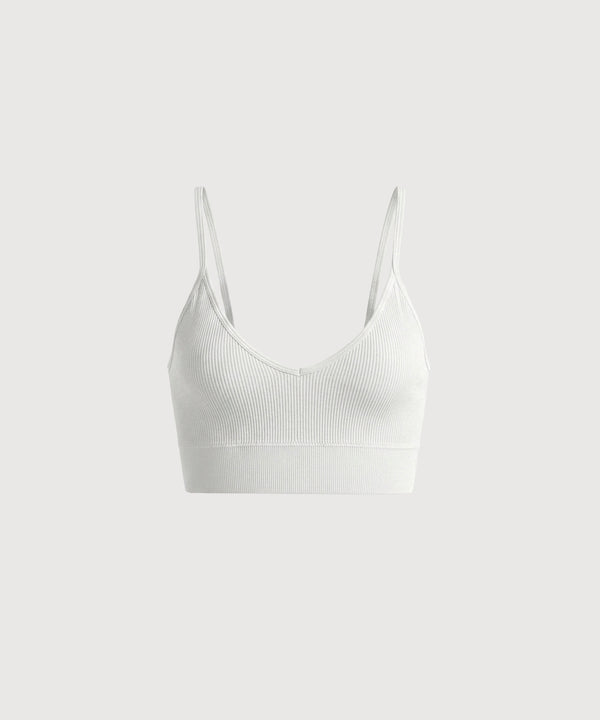 Bianca Rib Bralette - Pearl