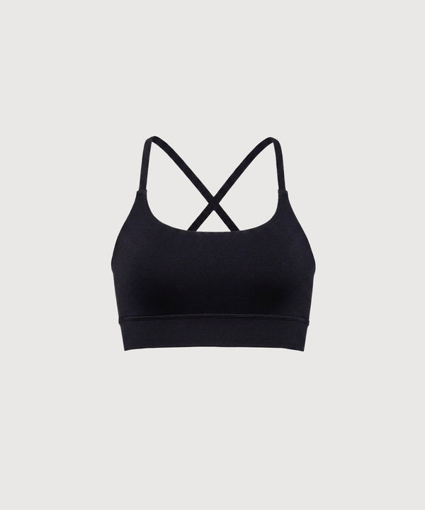 X-Back Lounge Bra Top - Black