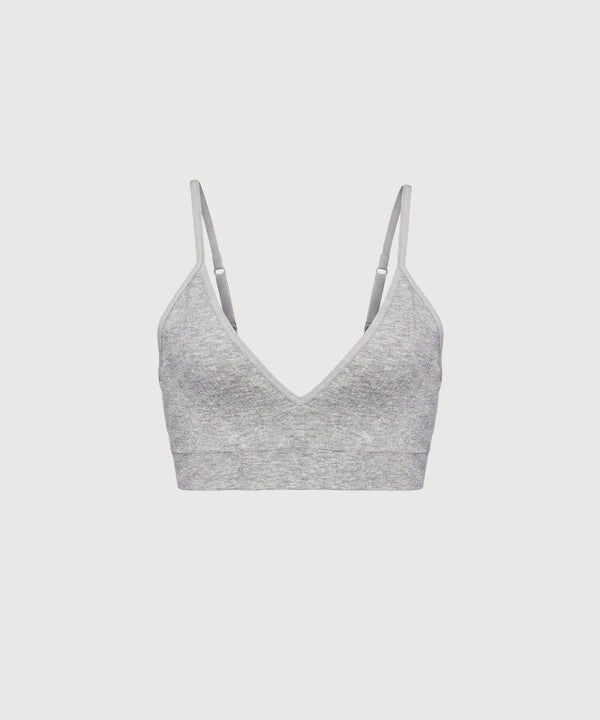 Seamless Cotton Triangle Bra - Heather Grey