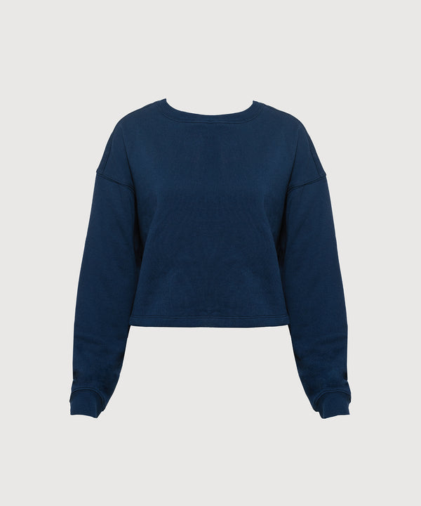 Avery Cropped Jumper - Marine