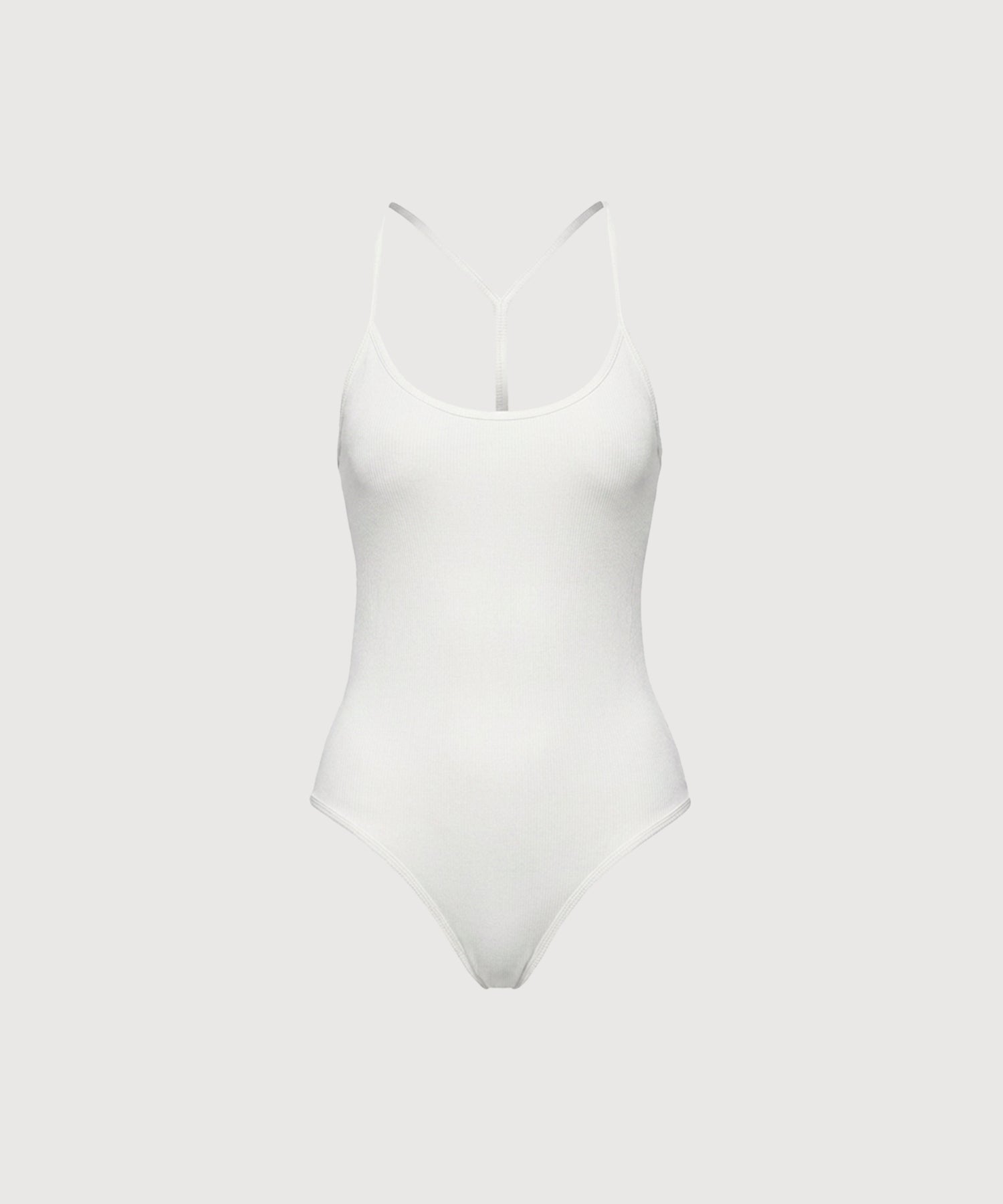 T-Back Seamless Cotton Bodysuit - Pearl