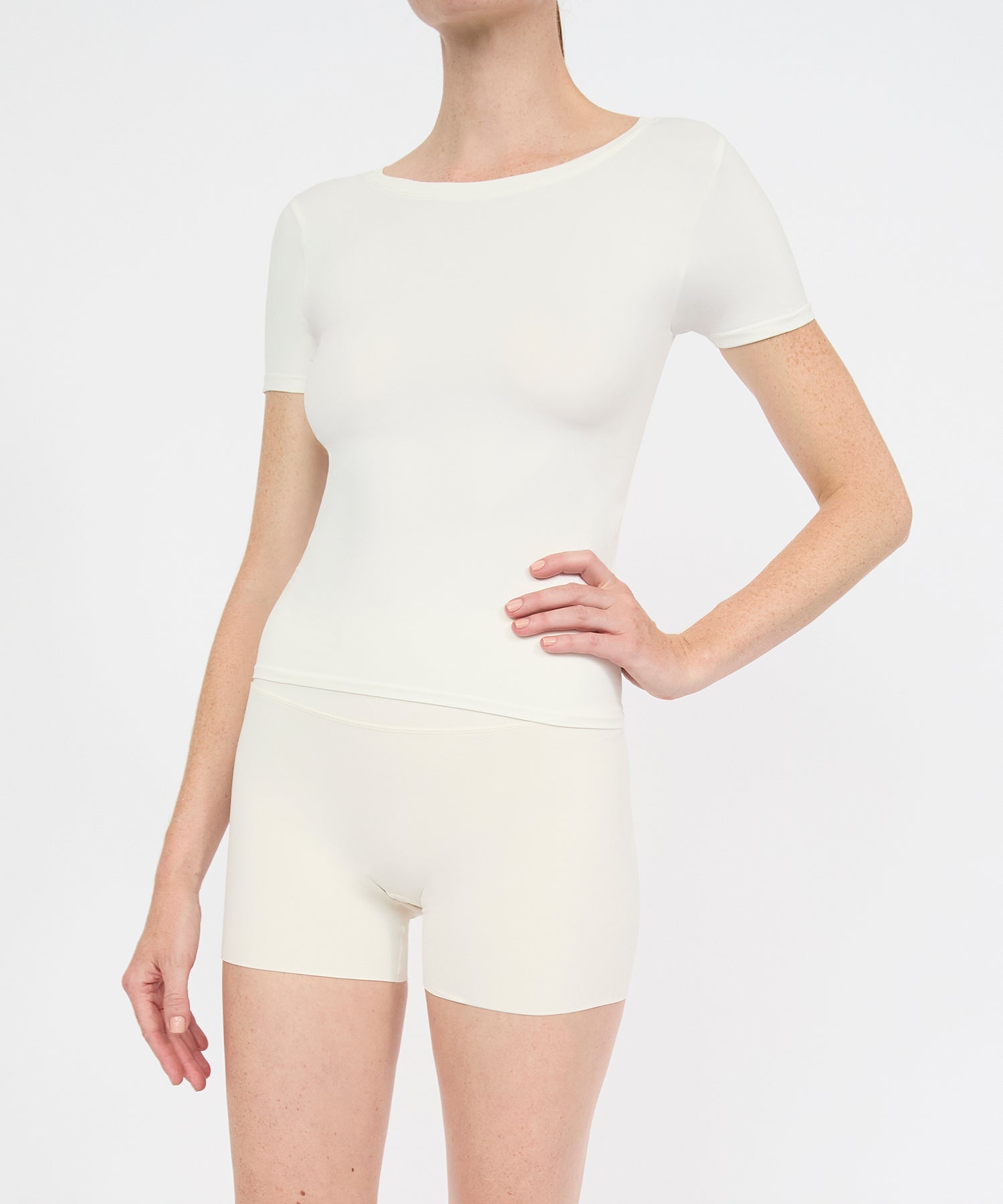 Crew Neck Tee - Pearl