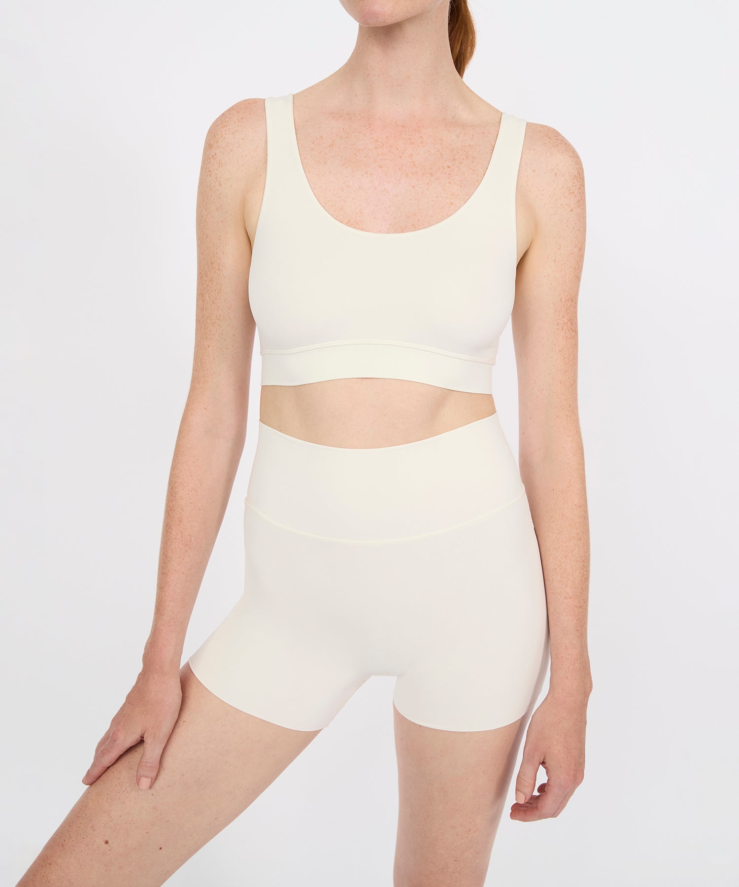 Double Scoop Bra Top - Pearl