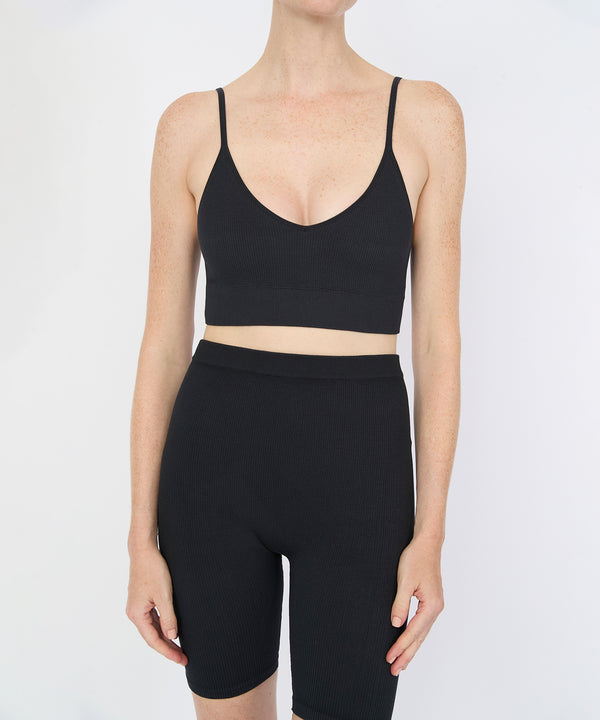 Joanne Rib Short Legging - Black