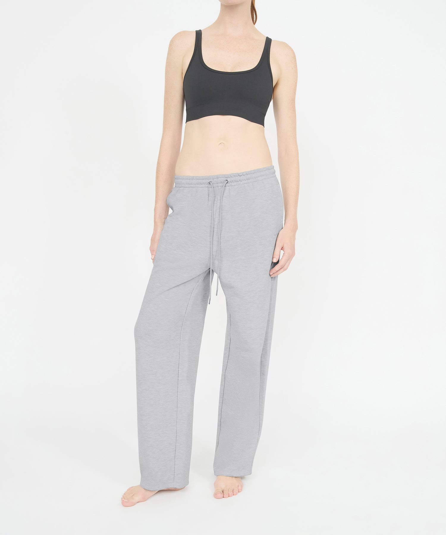 Maggie Wide Leg Pant - Heather Grey