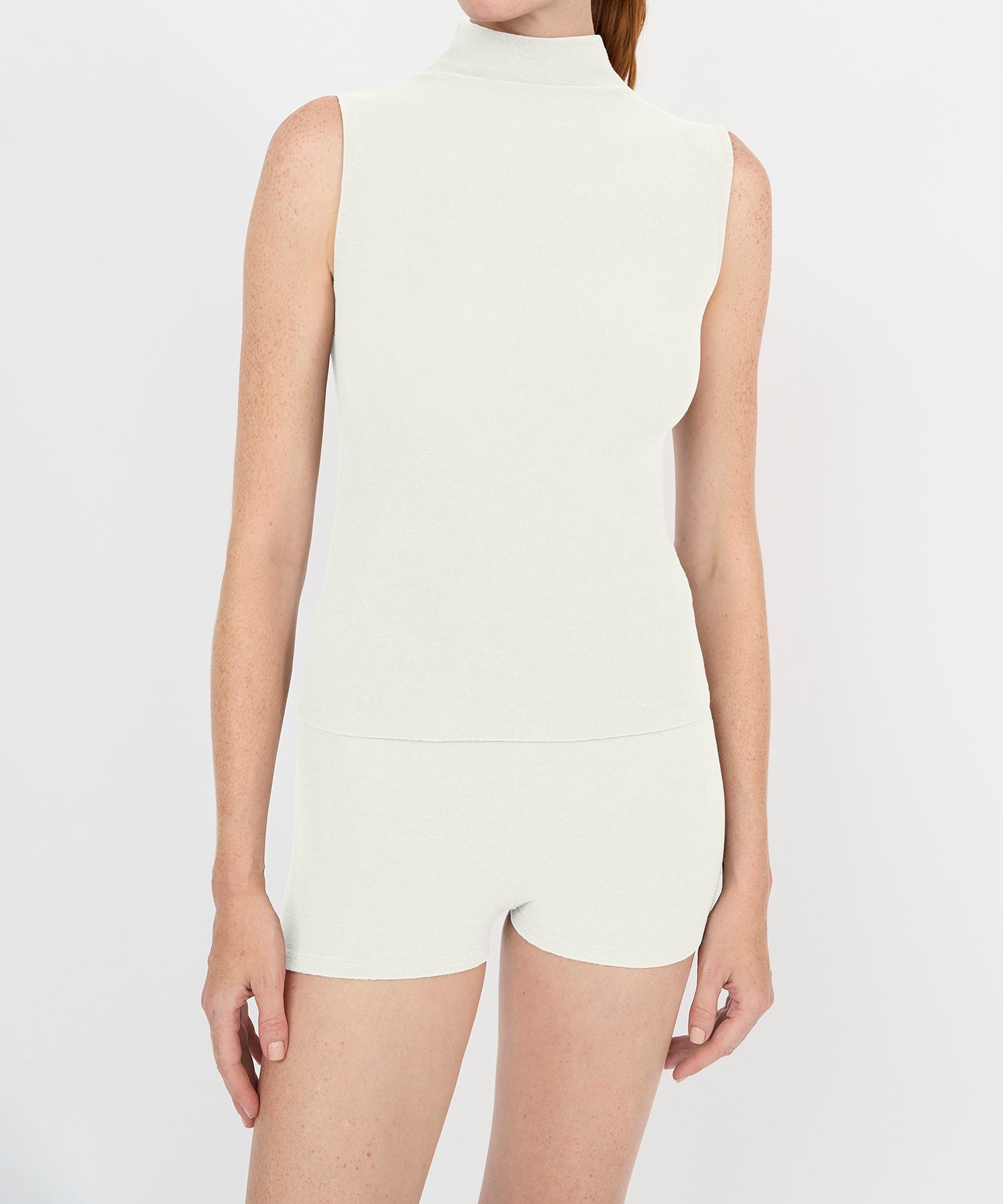 Gloria High Neck Tank - Pearl