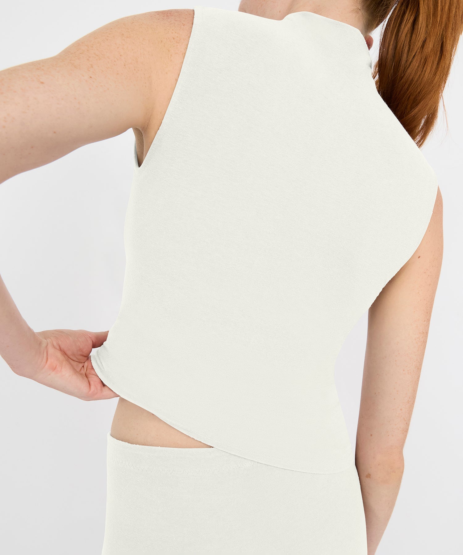 Gloria High Neck Tank - Pearl