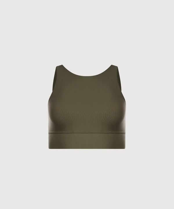 24/7 High Neck Bra Top - Olive