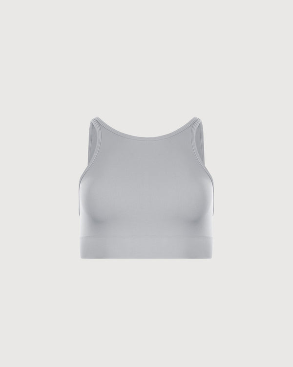 High Neck Movement Bra - Pebble