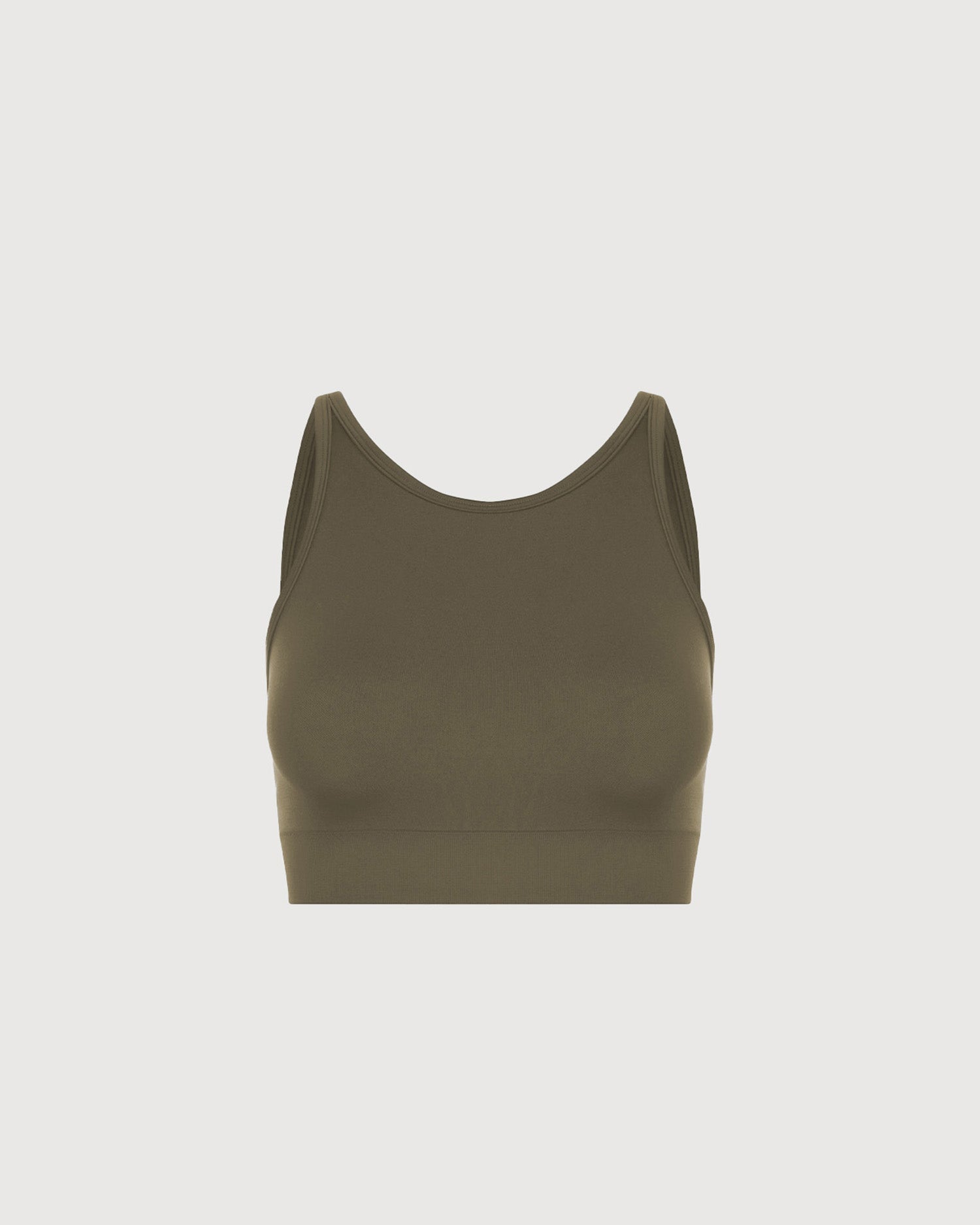 Performance High Neck Sports Bra - Olive