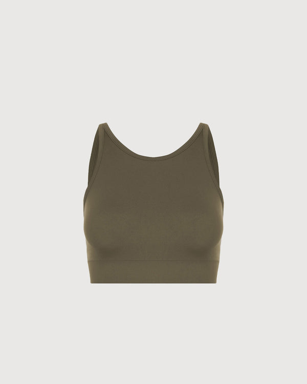 High Neck Movement Bra - Olive