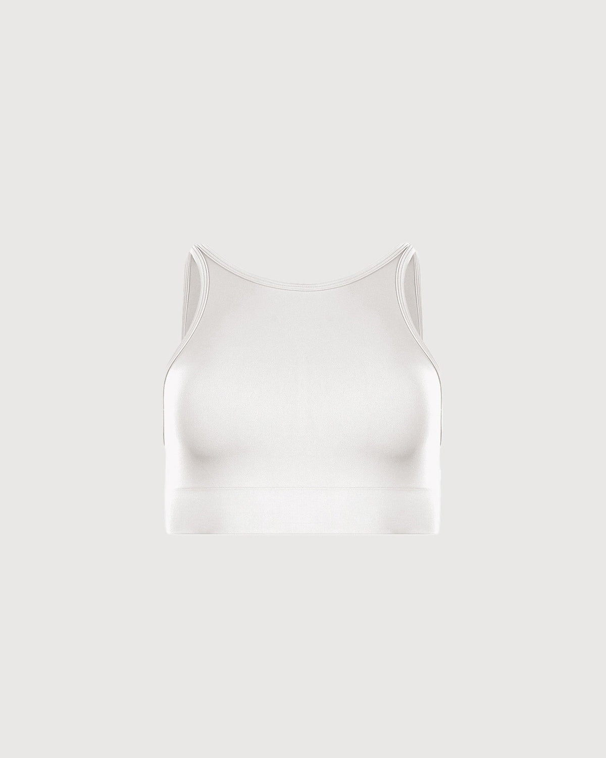 Performance High Neck Sports Bra - Pearl