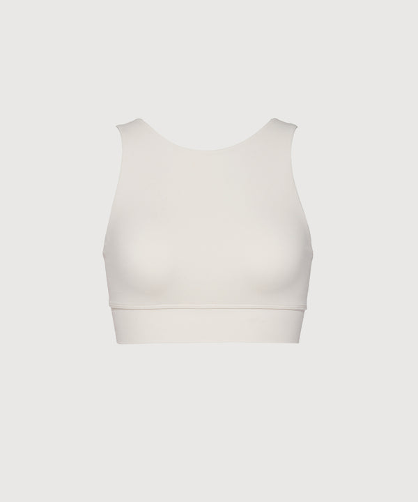 24/7 High Neck Bra Top - Pearl