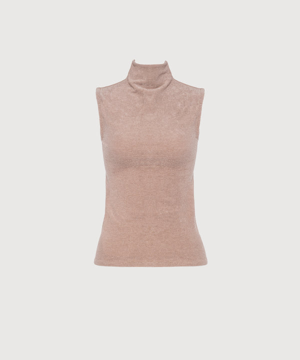 Gloria High Neck Tank - Latte