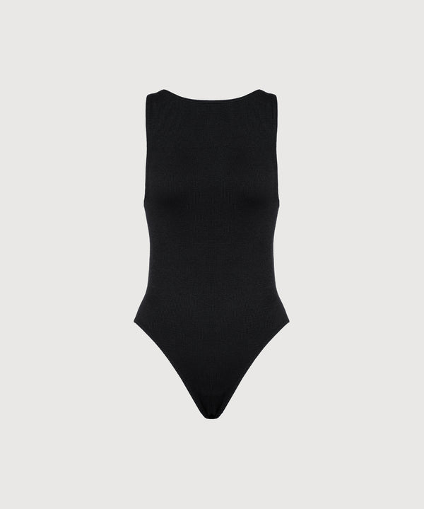 Audrey High Neck Bodysuit - Black
