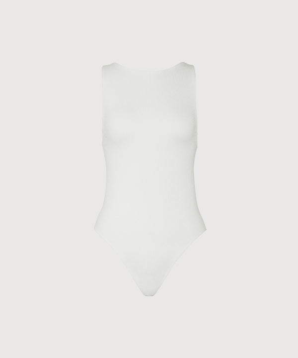 Audrey High Neck Bodysuit - Pearl