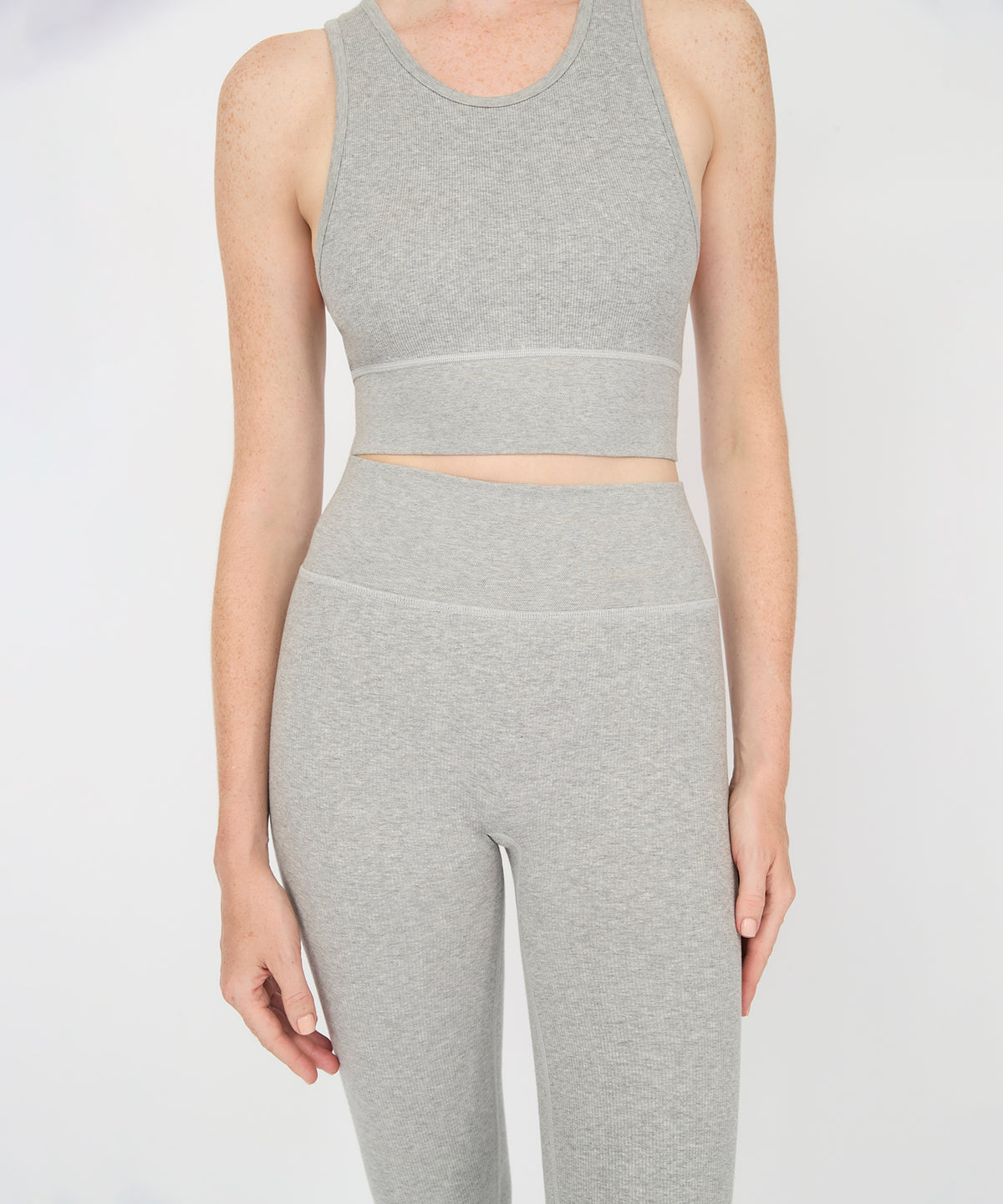Carrie Crop Top - Grey Melange