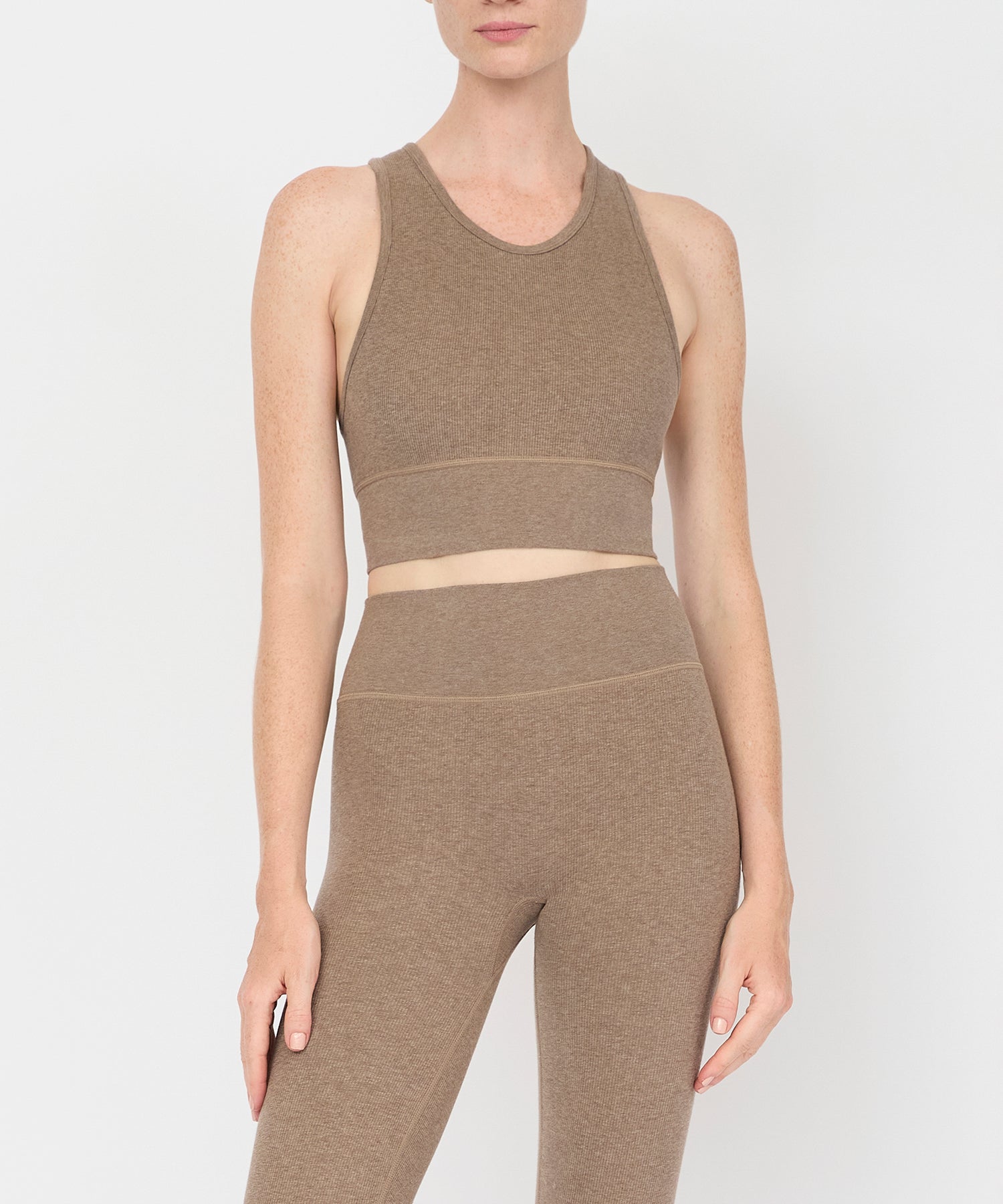 Carrie Crop Top - Hazelnut Melange