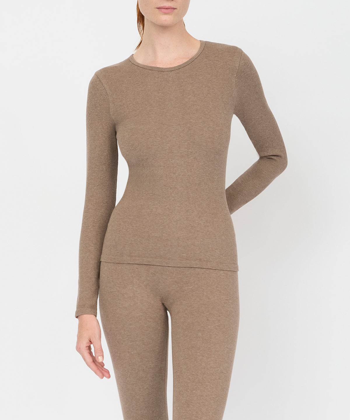Anja Long Sleeve Top - Hazelnut Melange