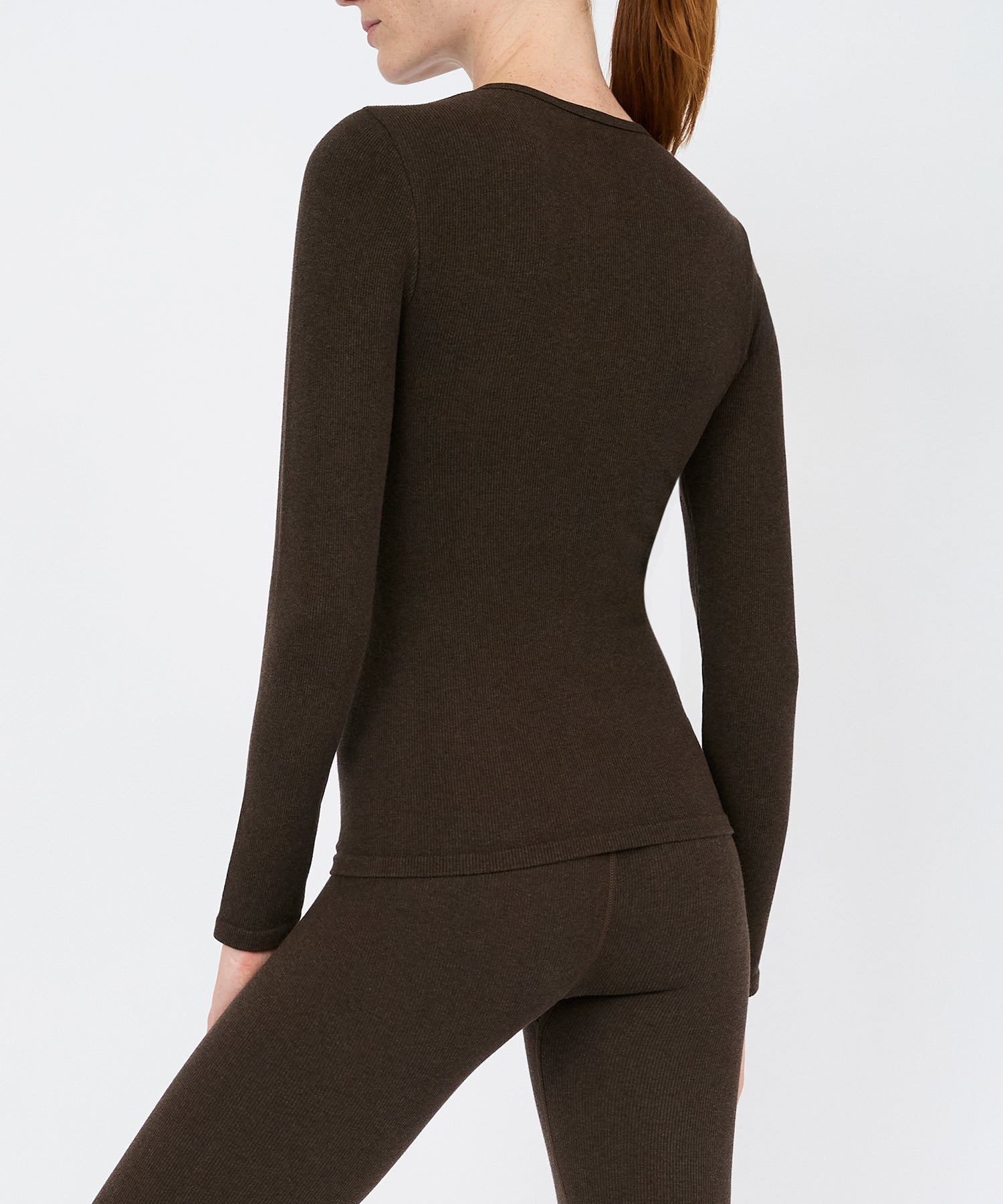 Anja Long Sleeve Top - Sepia Melange