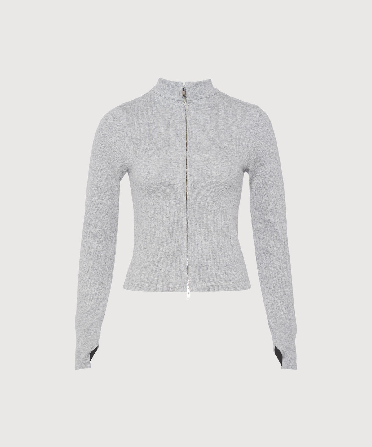 Tilda Crop Full Zip Jacket - Grey Melange