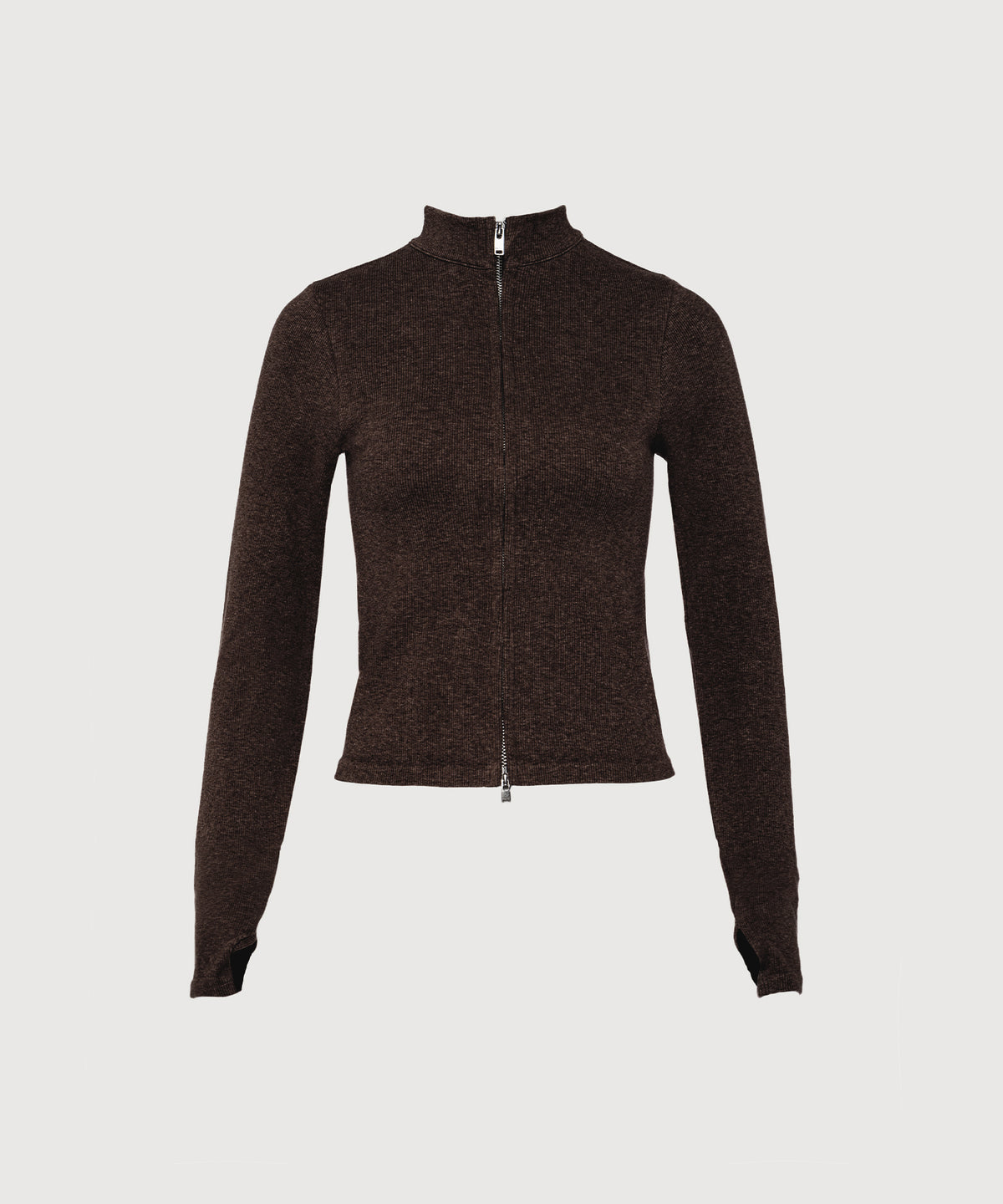Tilda Crop Full Zip Jacket - Sepia Melange