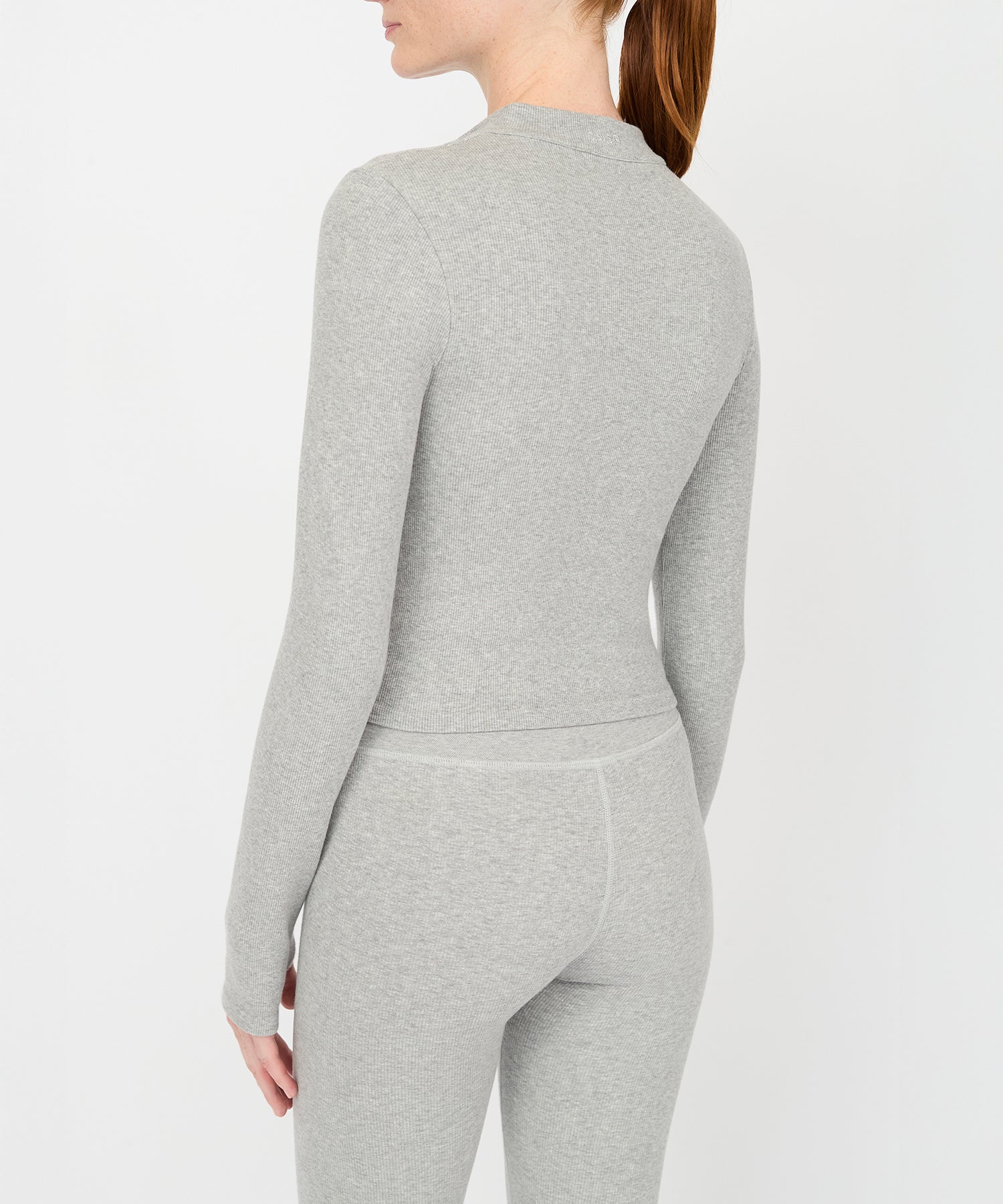 Tilda Crop Full Zip Jacket - Grey Melange