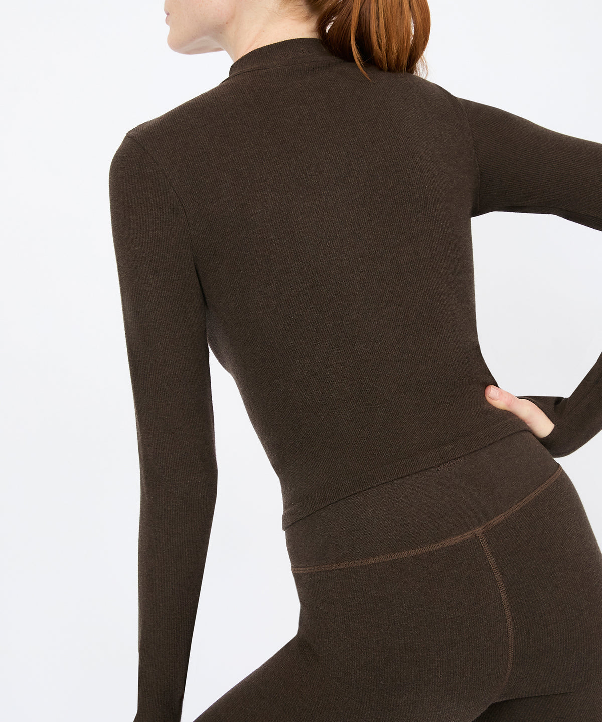 Tilda Crop Full Zip Jacket - Sepia Melange